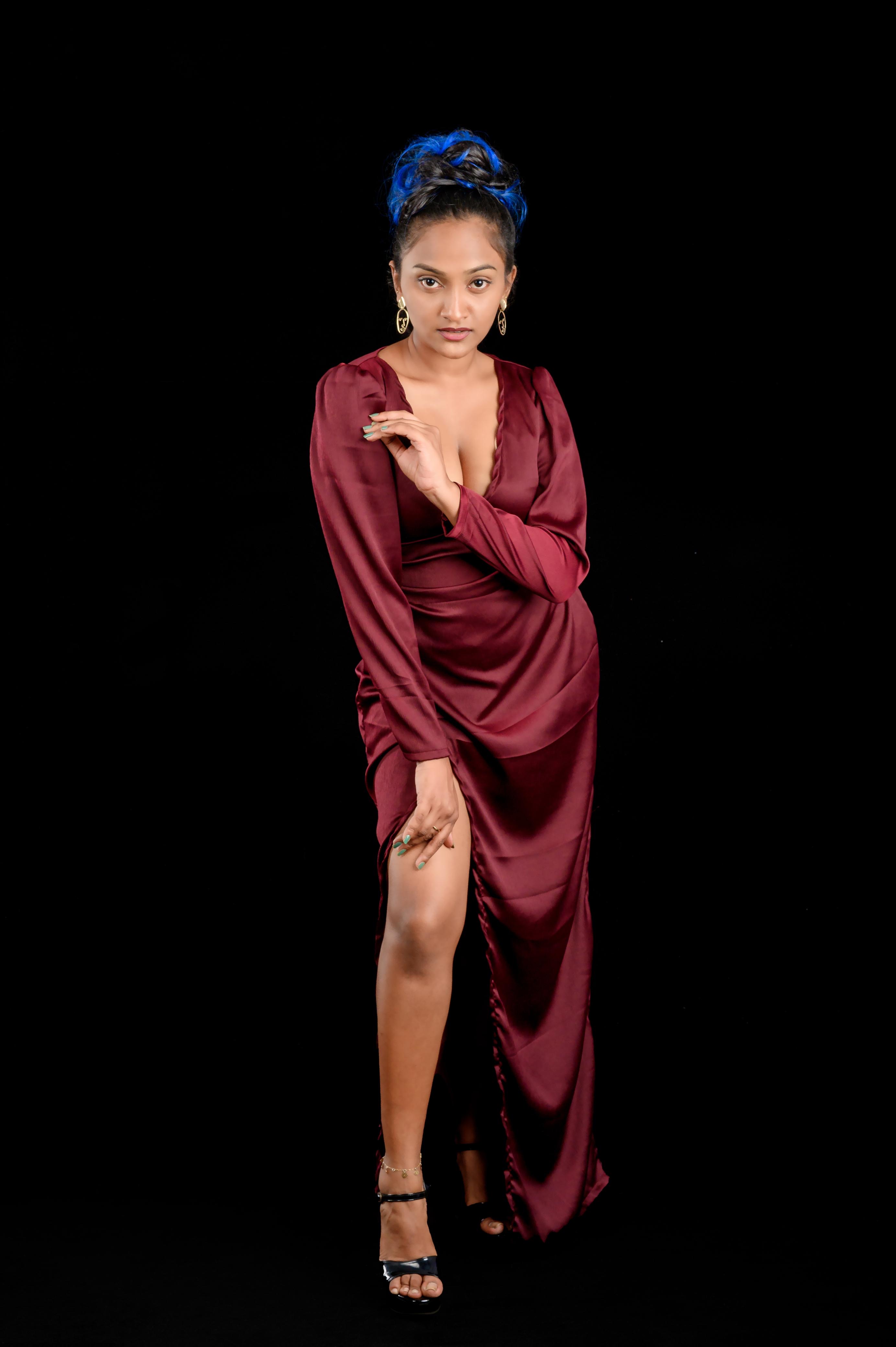 Him & Her Product Maroon Wrap Dress