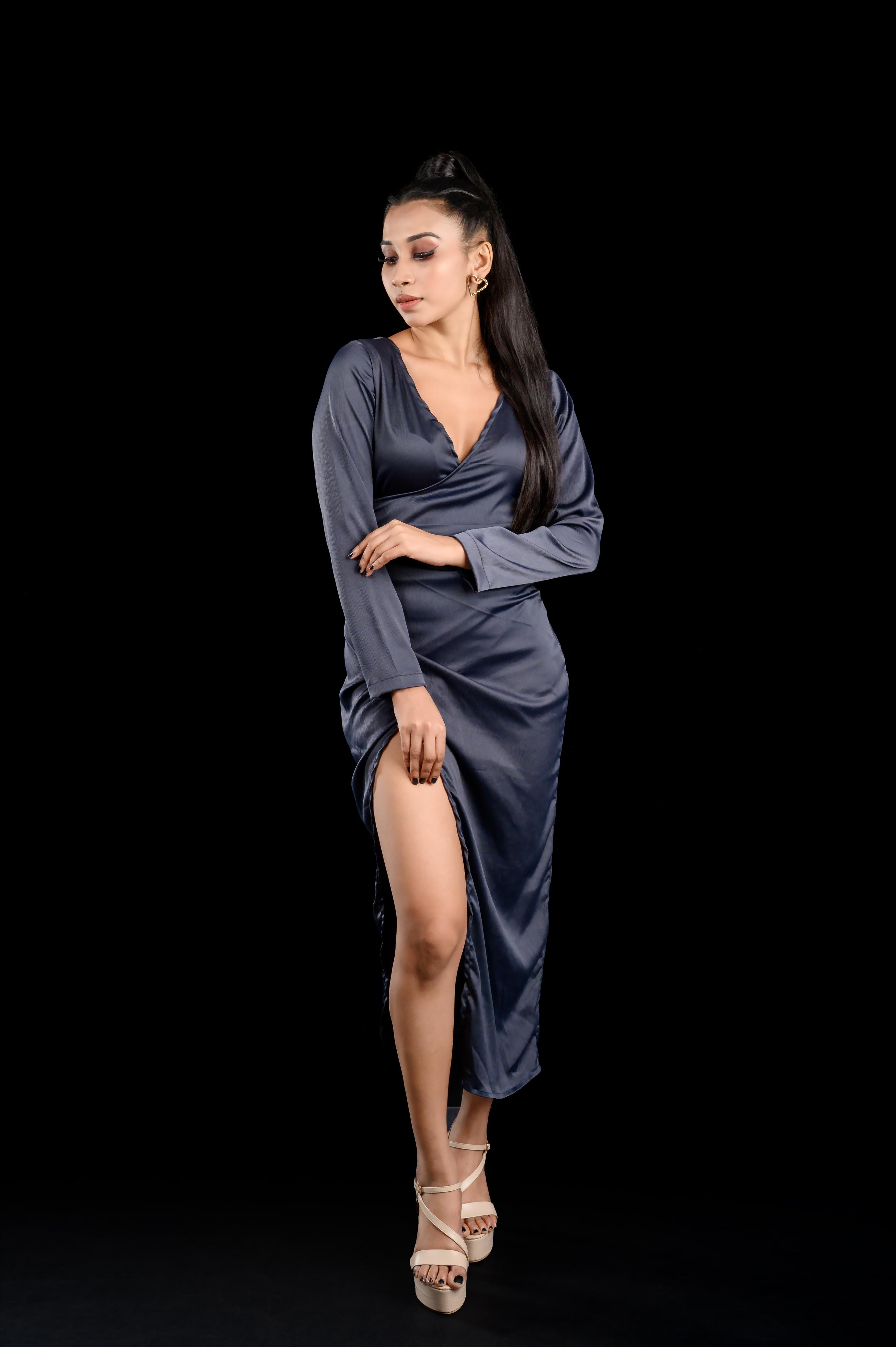 Him & Her Product Blue Warp Dress