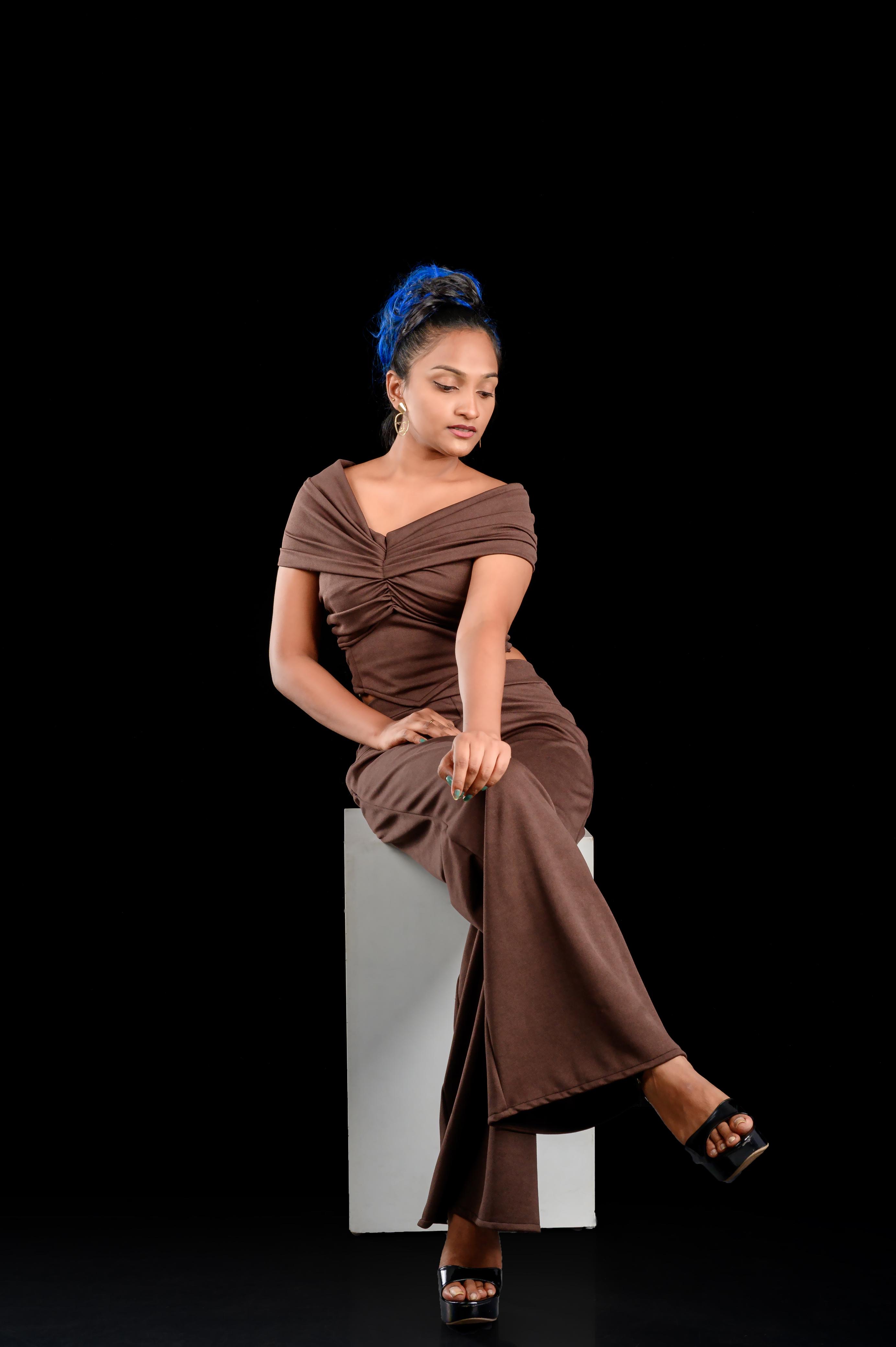 Him & Her Product Brown Off shoulder Corset Top & Trouser