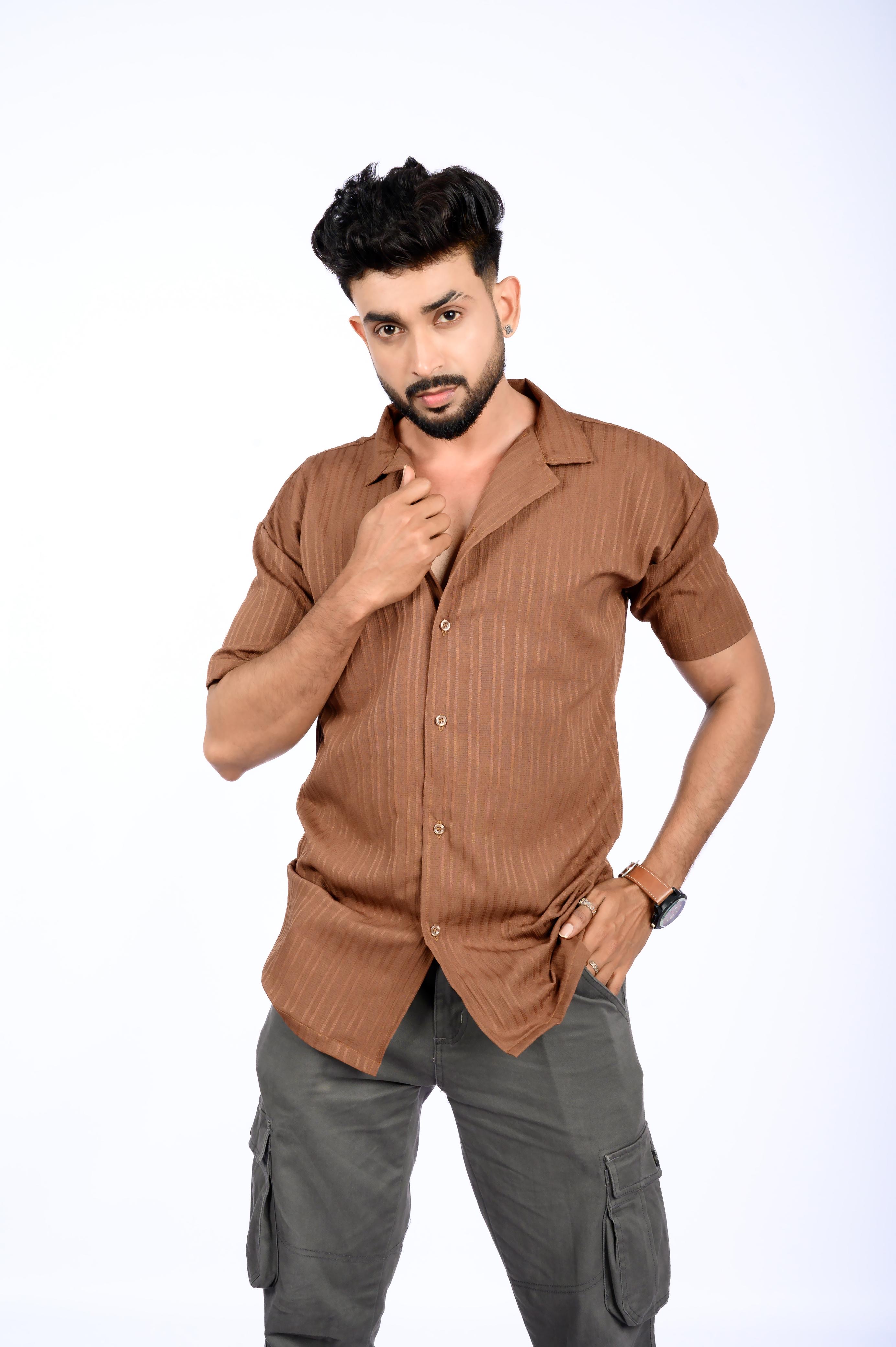 Him & Her Product Brown Vintage Shoulder Drop Tee